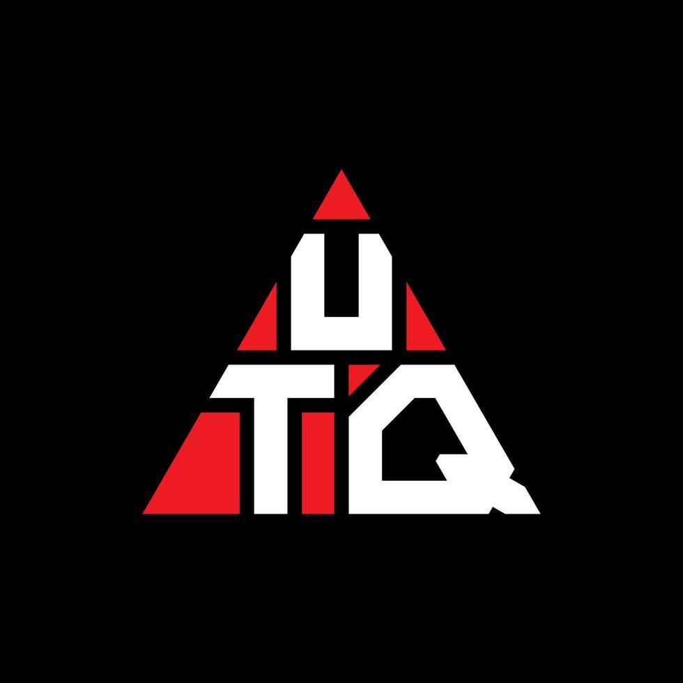 utq triangel bokstavslogotypdesign med triangelform. utq triangel logotyp design monogram. utq triangel vektor logotyp mall med röd färg. utq triangulär logotyp enkel, elegant och lyxig logotyp.