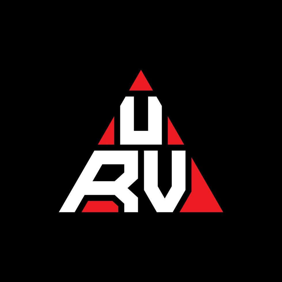 urv-Dreieck-Buchstaben-Logo-Design mit Dreiecksform. urv-Dreieck-Logo-Design-Monogramm. Urv-Dreieck-Vektor-Logo-Vorlage mit roter Farbe. urv dreieckiges Logo einfaches, elegantes und luxuriöses Logo. vektor