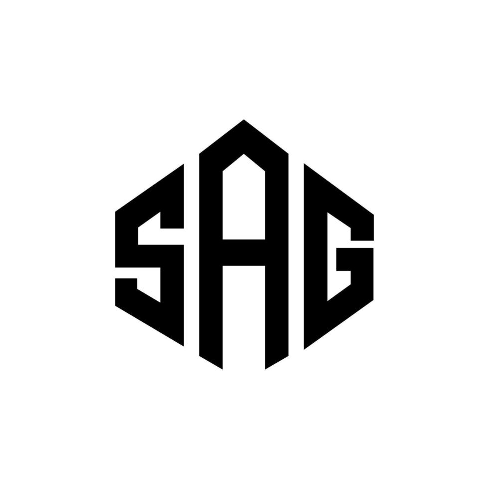 Sag-Brief-Logo-Design mit Polygonform. Durchhang-Polygon- und Würfelform-Logo-Design. Sag Hexagon-Vektor-Logo-Vorlage in weißen und schwarzen Farben. sag-monogramm, geschäfts- und immobilienlogo. vektor