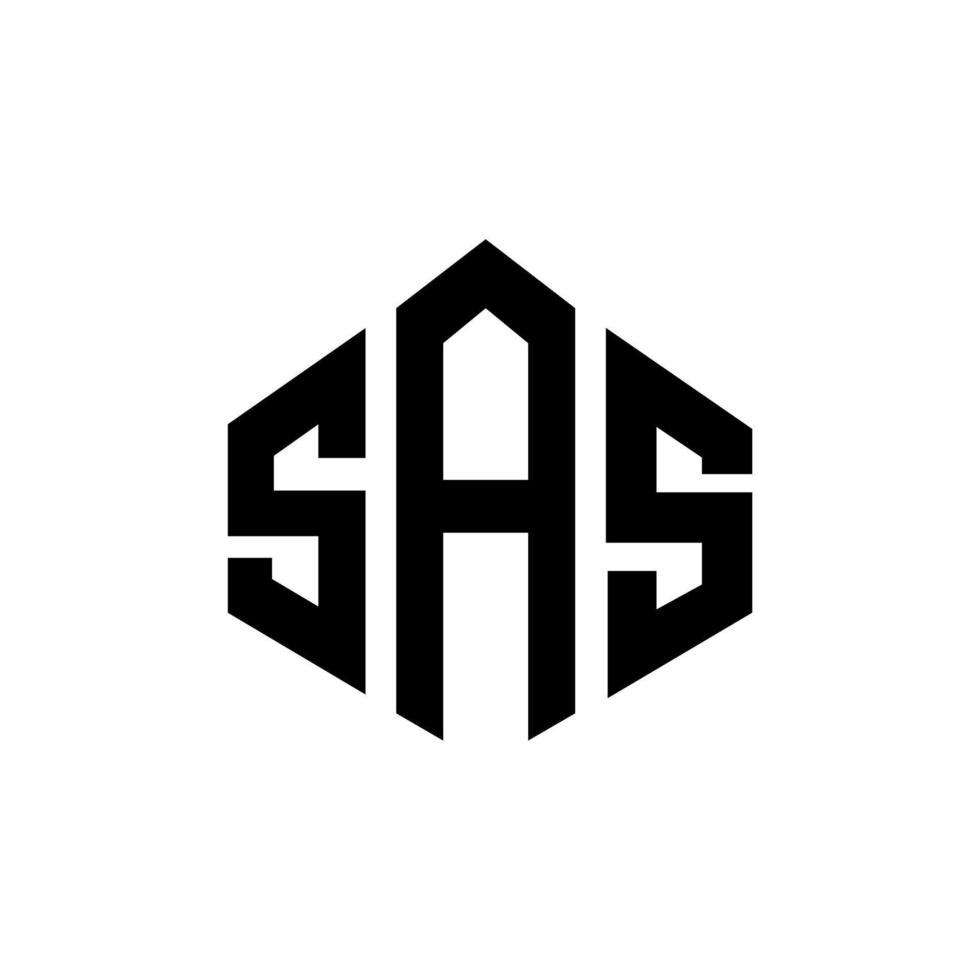 sas bokstavslogotypdesign med polygonform. sas polygon och kubformad logotypdesign. sas hexagon vektor logotyp mall vita och svarta färger. sas monogram, affärs- och fastighetslogotyp.