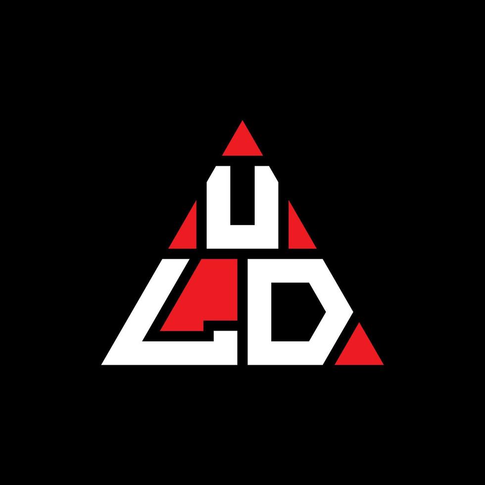 Uld-Dreieck-Buchstaben-Logo-Design mit Dreiecksform. uld-Dreieck-Logo-Design-Monogramm. Uld-Dreieck-Vektor-Logo-Vorlage mit roter Farbe. Uld dreieckiges Logo einfaches, elegantes und luxuriöses Logo. vektor