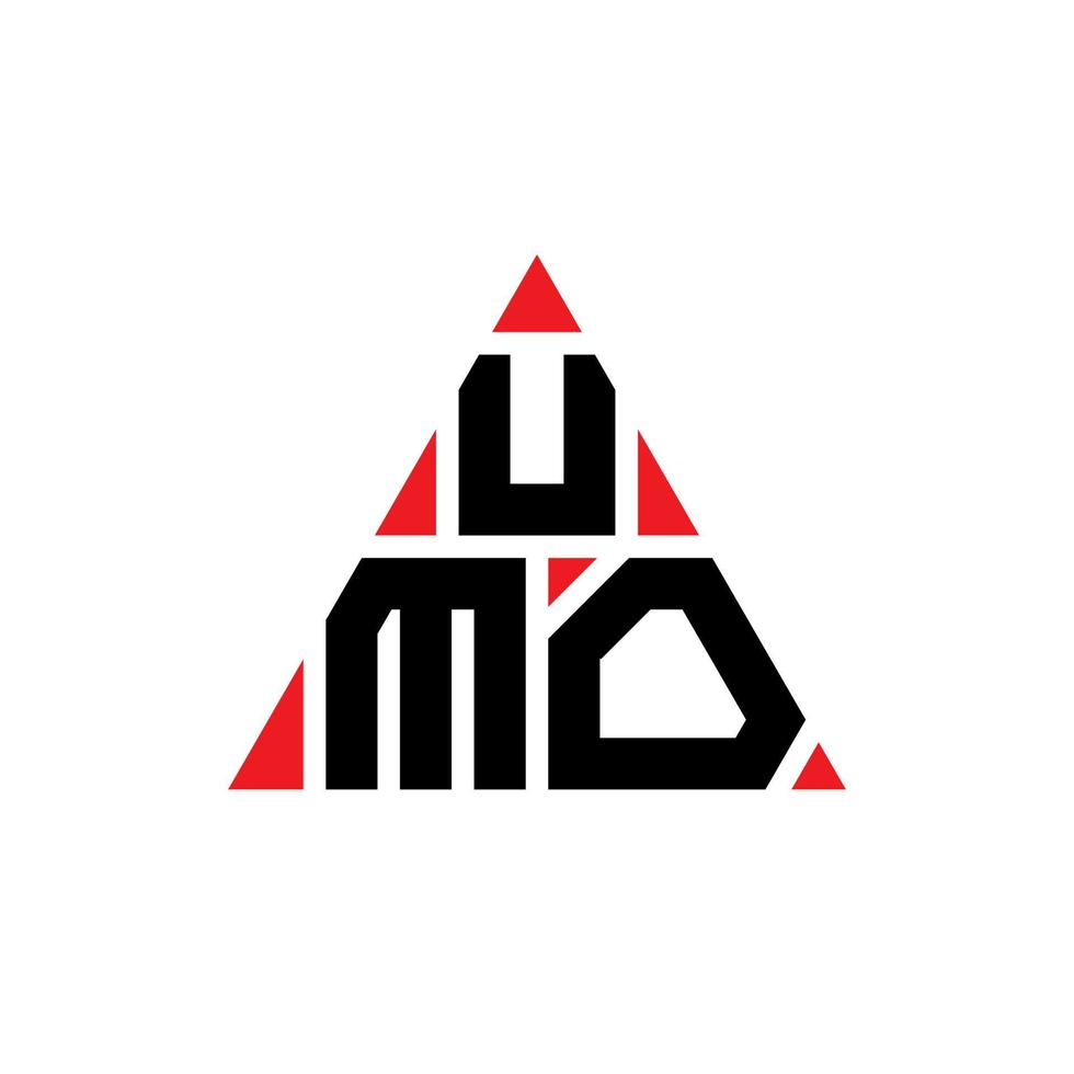 umo Dreiecksbuchstaben-Logo-Design mit Dreiecksform. umo-Dreieck-Logo-Design-Monogramm. Umo-Dreieck-Vektor-Logo-Vorlage mit roter Farbe. umo dreieckiges Logo einfaches, elegantes und luxuriöses Logo. vektor