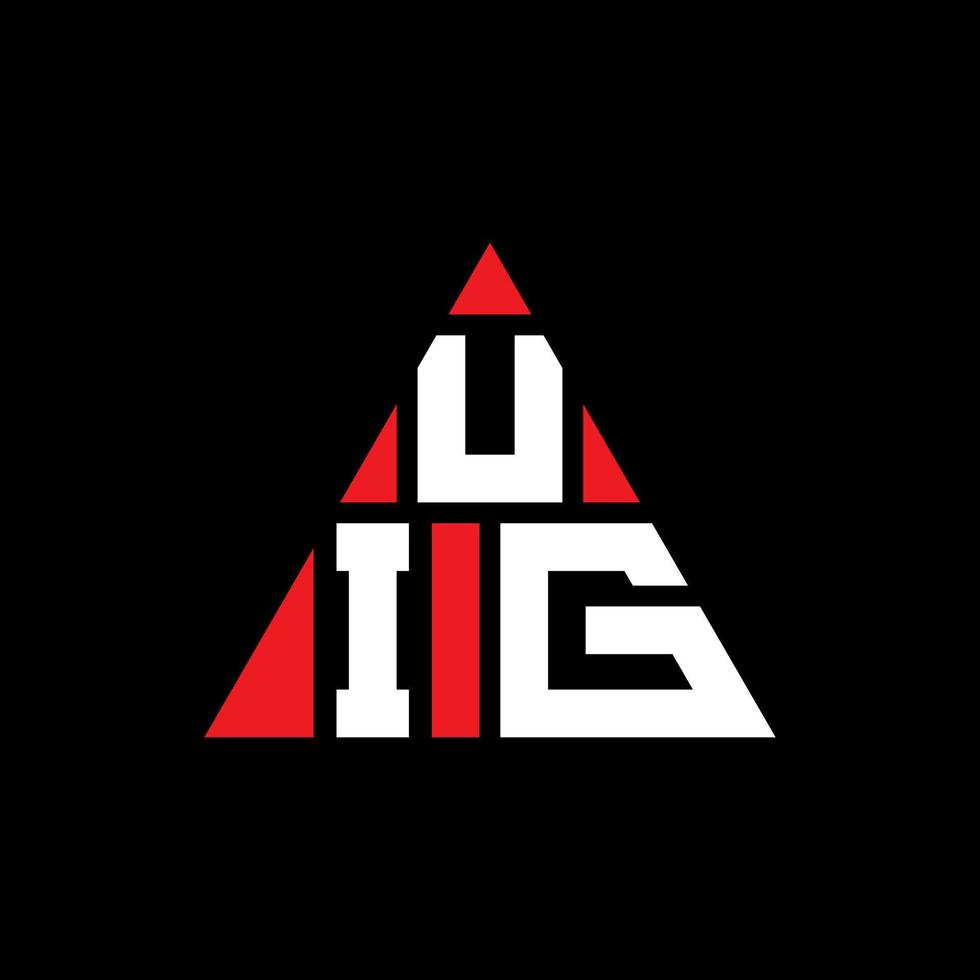 uig triangel bokstavslogotypdesign med triangelform. uig triangel logotyp design monogram. uig triangel vektor logotyp mall med röd färg. uig trekantig logotyp enkel, elegant och lyxig logotyp.