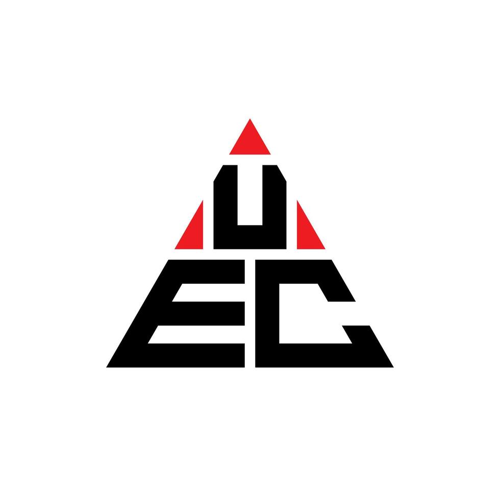 UEC-Dreieck-Buchstaben-Logo-Design mit Dreiecksform. UEC-Dreieck-Logo-Design-Monogramm. UEC-Dreieck-Vektor-Logo-Vorlage mit roter Farbe. uec dreieckiges logo einfaches, elegantes und luxuriöses logo. vektor