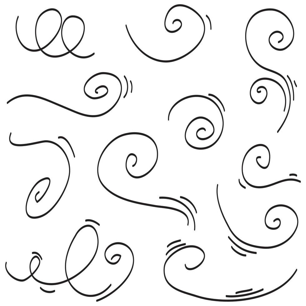 doodle vind illustration vektor handritad stil