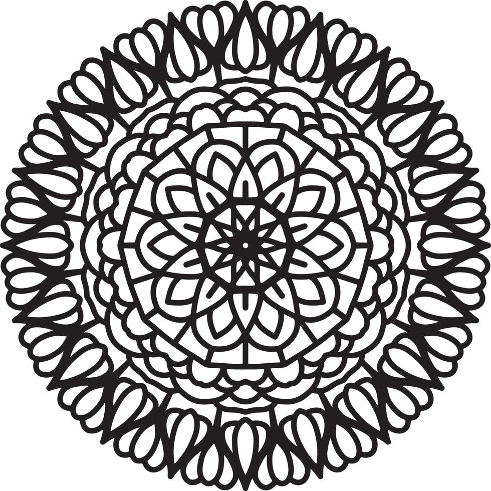 blomma mandala mönster. dekorativ cirkel prydnad i etnisk orientalisk stil. vektor