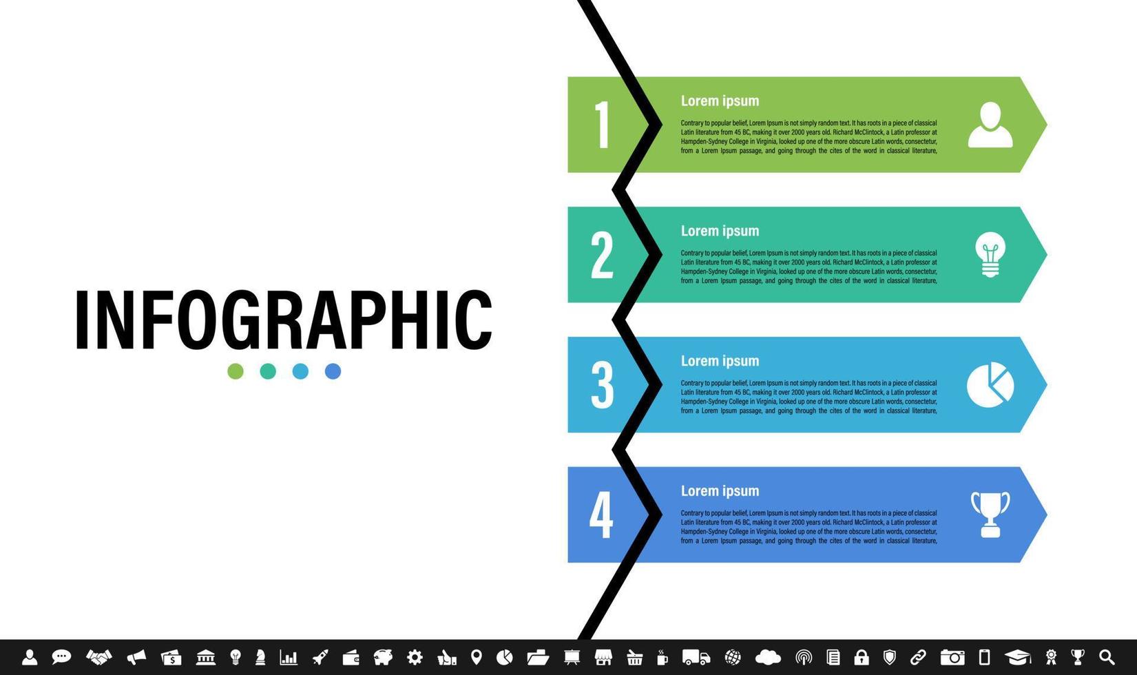 Infografik Designvorlage mit Geschäftskonzept vektor