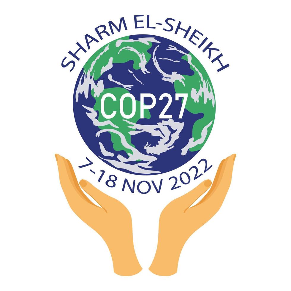 polis 27 i Sharm el-Sheikh, Egypten. 7-18 november 2022. Förenta nationernas klimatkonferens. internationella klimatmötet. vektor