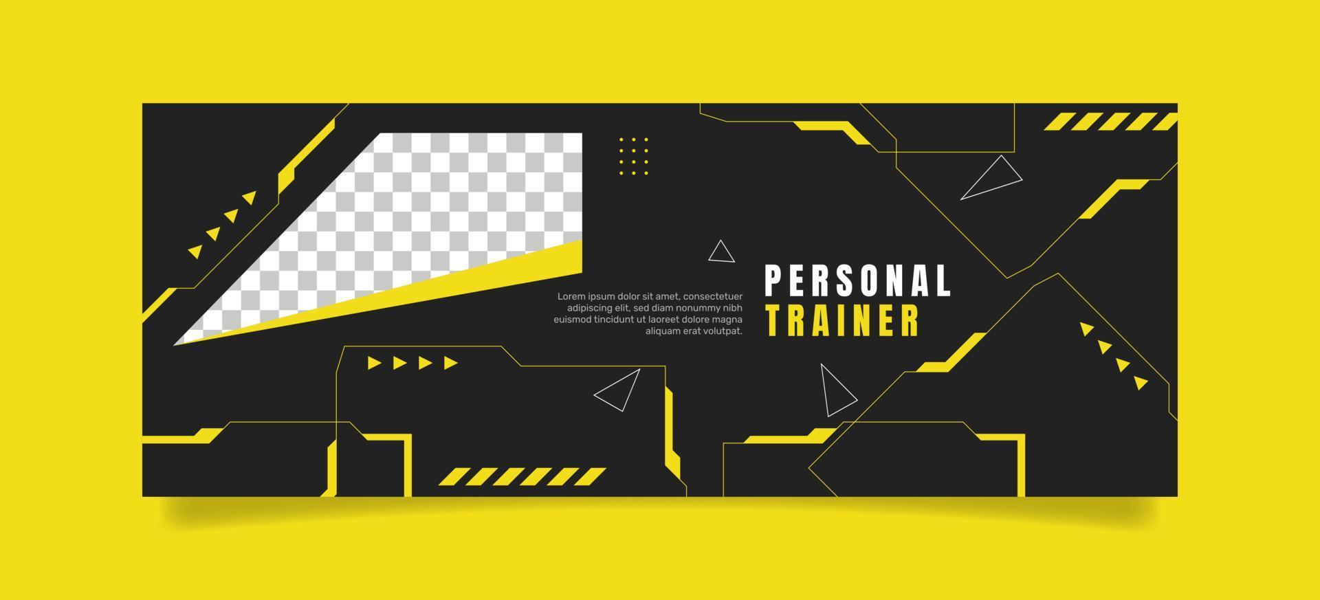 Personal Trainer-Banner im flachen Design. - Vektor. vektor