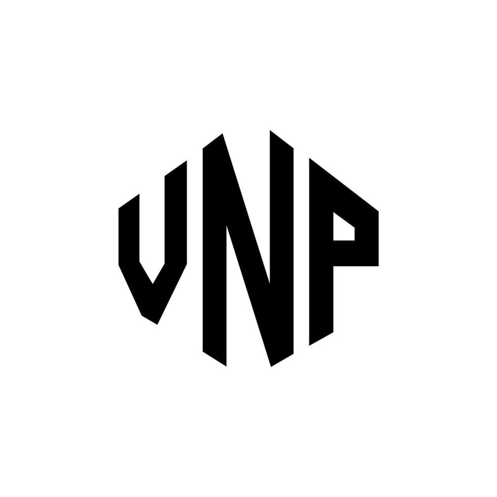 vnp brev logotyp design med polygon form. vnp polygon och kubform logotypdesign. vnp hexagon vektor logotyp mall vita och svarta färger. vnp-monogram, affärs- och fastighetslogotyp.