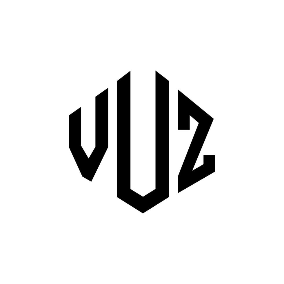 Vuz-Brief-Logo-Design mit Polygonform. Vuz-Polygon- und Würfelform-Logo-Design. Vuz Sechseck-Vektor-Logo-Vorlage in weißen und schwarzen Farben. Vuz-Monogramm, Geschäfts- und Immobilienlogo. vektor