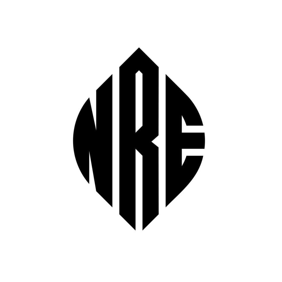 nre-Kreis-Buchstaben-Logo-Design mit Kreis- und Ellipsenform. nre Ellipsenbuchstaben mit typografischem Stil. Die drei Initialen bilden ein Kreislogo. nre Kreisemblem abstrakter Monogramm-Buchstabenmarkierungsvektor. vektor