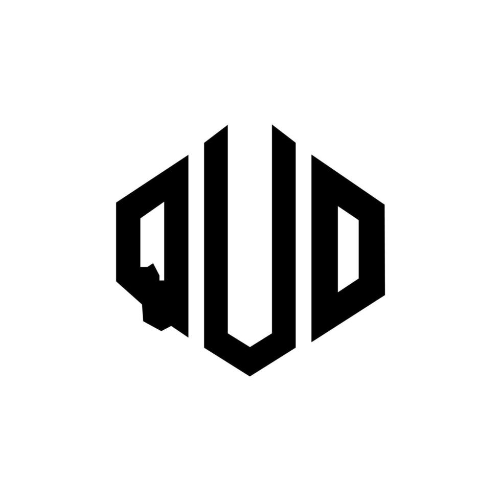 quo letter logotyp design med polygon form. quo polygon och kubform logotypdesign. quo hexagon vektor logotyp mall vita och svarta färger. quo monogram, affärs- och fastighetslogotyp.