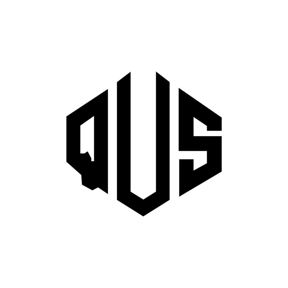 qus-Buchstaben-Logo-Design mit Polygonform. qus Logo-Design in Polygon- und Würfelform. qus Sechseck-Vektor-Logo-Vorlage in weißen und schwarzen Farben. qus monogramm, geschäfts- und immobilienlogo. vektor