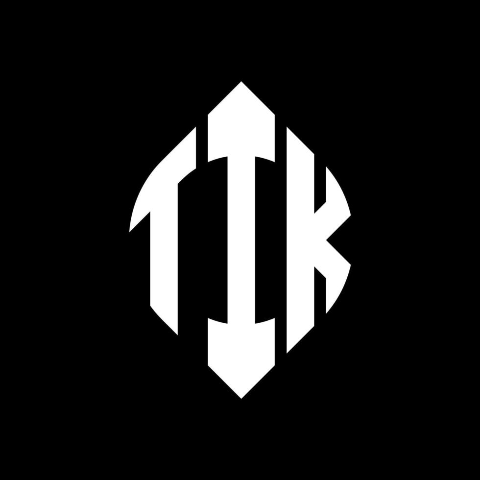 tik-Kreis-Buchstaben-Logo-Design mit Kreis- und Ellipsenform. tik-ellipsenbuchstaben mit typografischem stil. Die drei Initialen bilden ein Kreislogo. Tik-Kreis-Emblem abstrakter Monogramm-Buchstaben-Markenvektor. vektor