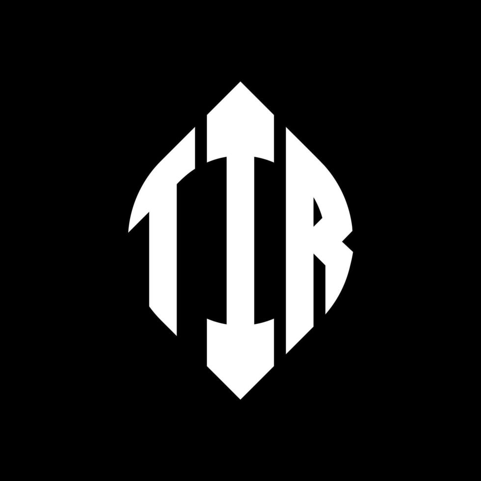 Tir-Kreis-Buchstaben-Logo-Design mit Kreis- und Ellipsenform. tir ellipsenbuchstaben mit typografischem stil. Die drei Initialen bilden ein Kreislogo. Tir-Kreis-Emblem abstrakter Monogramm-Buchstaben-Markenvektor. vektor