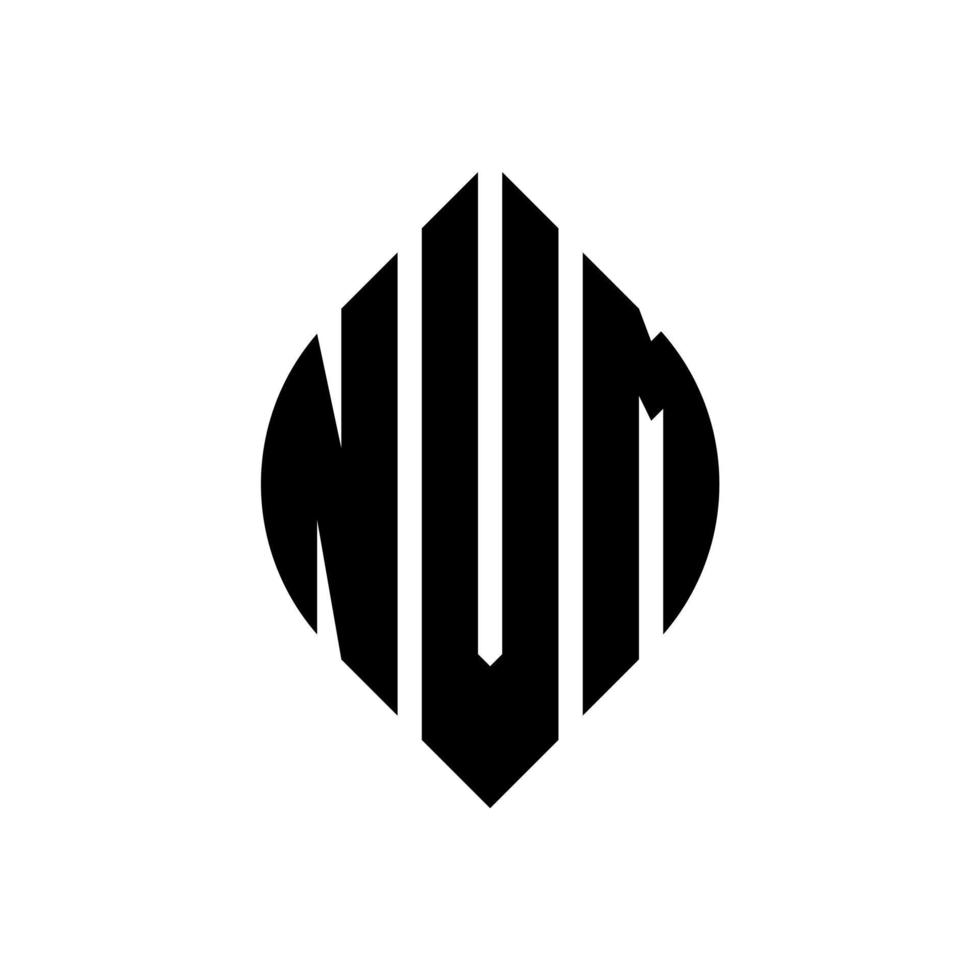 nvm-Kreisbuchstaben-Logo-Design mit Kreis- und Ellipsenform. NVM-Ellipsenbuchstaben mit typografischem Stil. Die drei Initialen bilden ein Kreislogo. nvm Kreisemblem abstrakter Monogramm-Buchstabenmarkierungsvektor. vektor