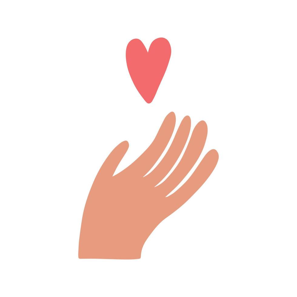 en symbol för kärlek. hjärtat i händerna. vektor