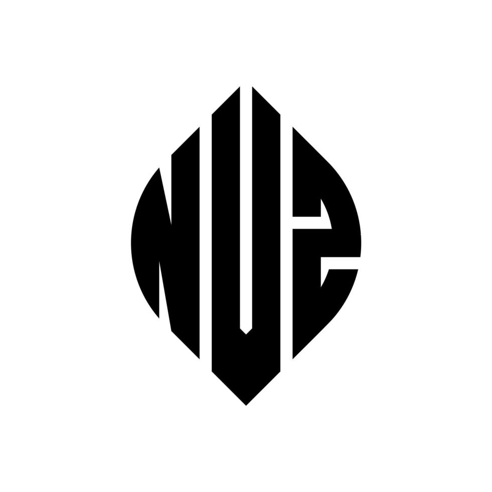 nvz-Kreisbuchstaben-Logo-Design mit Kreis- und Ellipsenform. nvz Ellipsenbuchstaben mit typografischem Stil. Die drei Initialen bilden ein Kreislogo. nvz Kreisemblem abstrakter Monogramm-Buchstabenmarkierungsvektor. vektor
