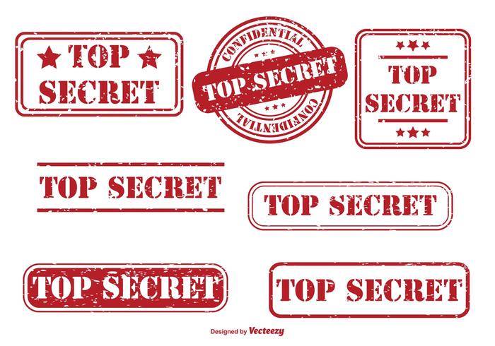 Top Secret Rubber Stempel Set vektor