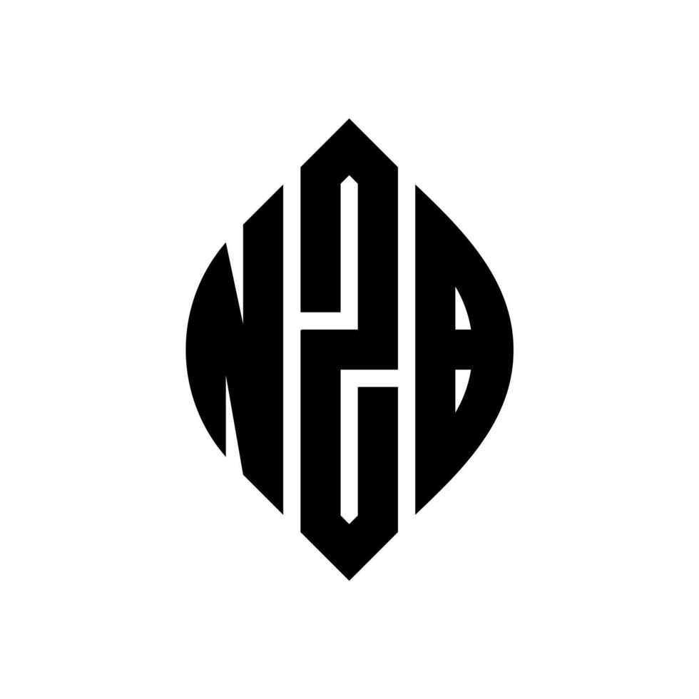 nzb-Kreisbuchstaben-Logo-Design mit Kreis- und Ellipsenform. nzb-ellipsenbuchstaben mit typografischem stil. Die drei Initialen bilden ein Kreislogo. NZB-Kreis-Emblem abstrakter Monogramm-Buchstaben-Markierungsvektor. vektor