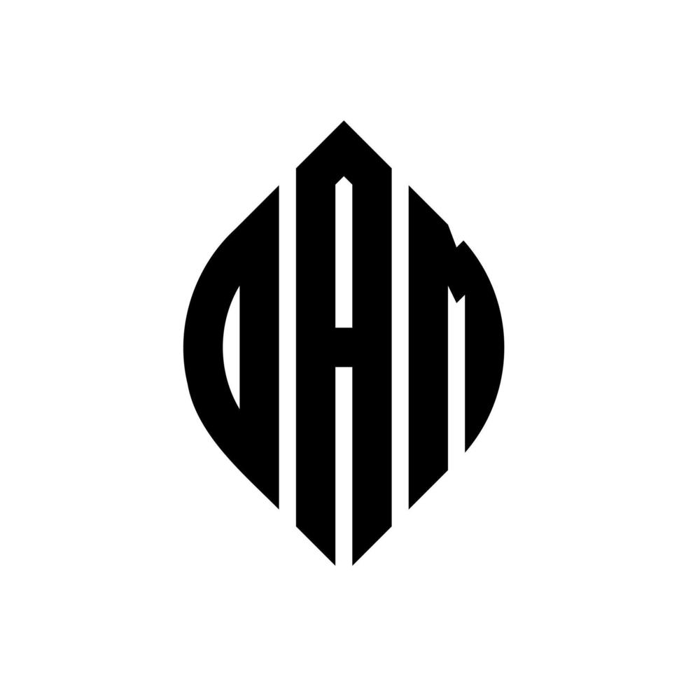 Oam Circle Letter Logo Design mit Kreis- und Ellipsenform. Oam-Ellipsenbuchstaben mit typografischem Stil. Die drei Initialen bilden ein Kreislogo. Oam Circle Emblem abstrakter Monogramm-Buchstabenmarkierungsvektor. vektor