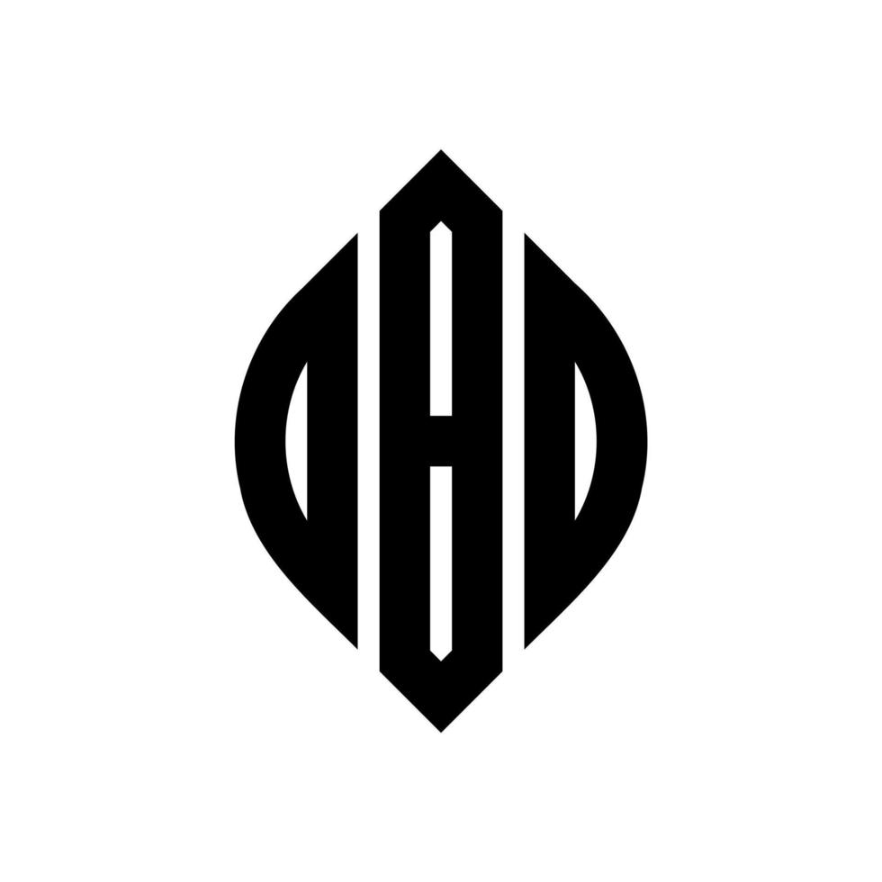 OBD-Kreisbuchstaben-Logo-Design mit Kreis- und Ellipsenform. obd Ellipsenbuchstaben mit typografischem Stil. Die drei Initialen bilden ein Kreislogo. OBD-Kreis-Emblem abstrakter Monogramm-Buchstaben-Markierungsvektor. vektor