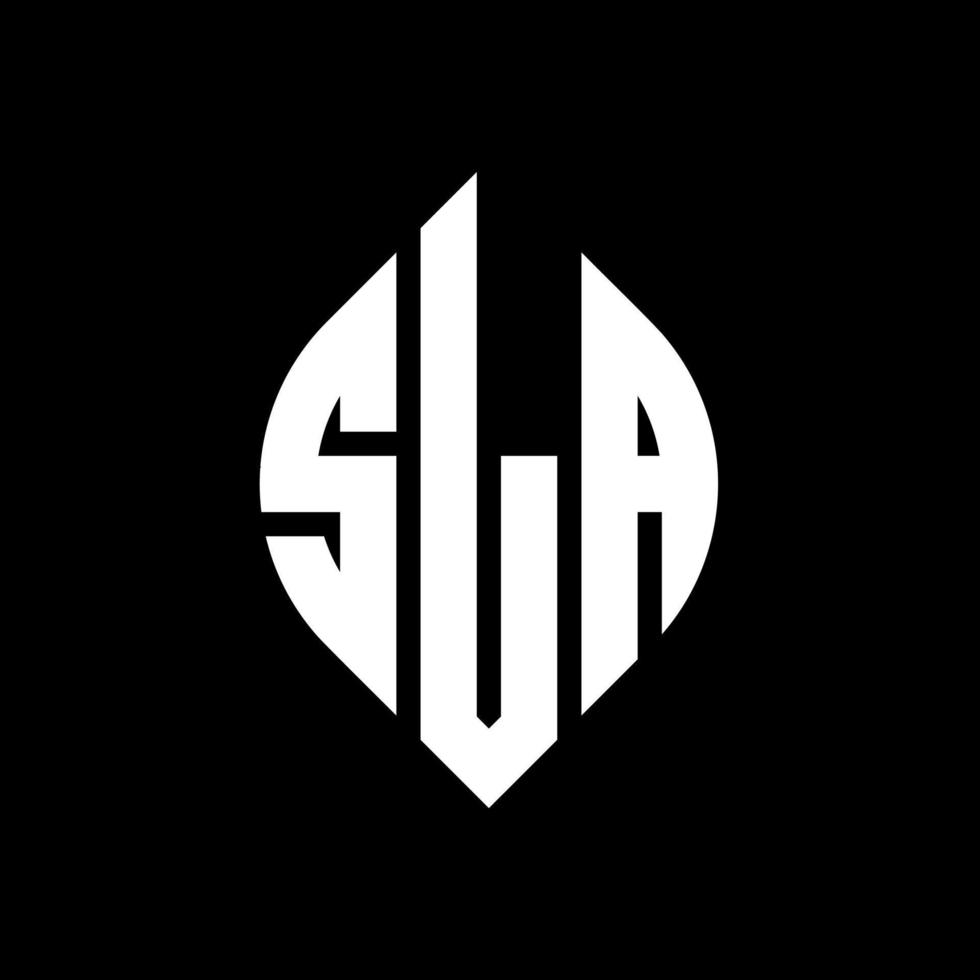 sla-Kreis-Buchstaben-Logo-Design mit Kreis- und Ellipsenform. sla ellipsenbuchstaben mit typografischem stil. Die drei Initialen bilden ein Kreislogo. sla-Kreis-Emblem abstrakter Monogramm-Buchstaben-Markierungsvektor. vektor