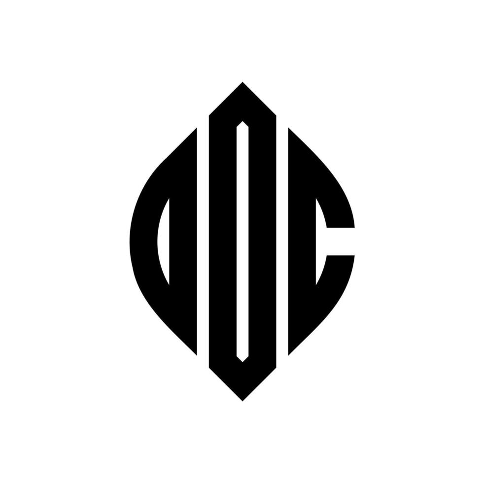 odc-Kreisbuchstaben-Logo-Design mit Kreis- und Ellipsenform. odc Ellipsenbuchstaben mit typografischem Stil. Die drei Initialen bilden ein Kreislogo. odc-Kreisemblem abstrakter Monogramm-Buchstabenmarkierungsvektor. vektor