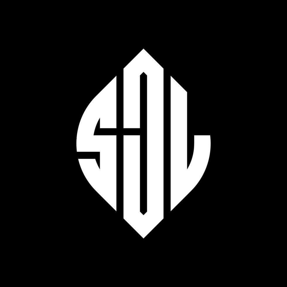 sjl-Kreisbuchstabe-Logo-Design mit Kreis- und Ellipsenform. SJL-Ellipsenbuchstaben mit typografischem Stil. Die drei Initialen bilden ein Kreislogo. SJL-Kreis-Emblem abstrakter Monogramm-Buchstaben-Markierungsvektor. vektor