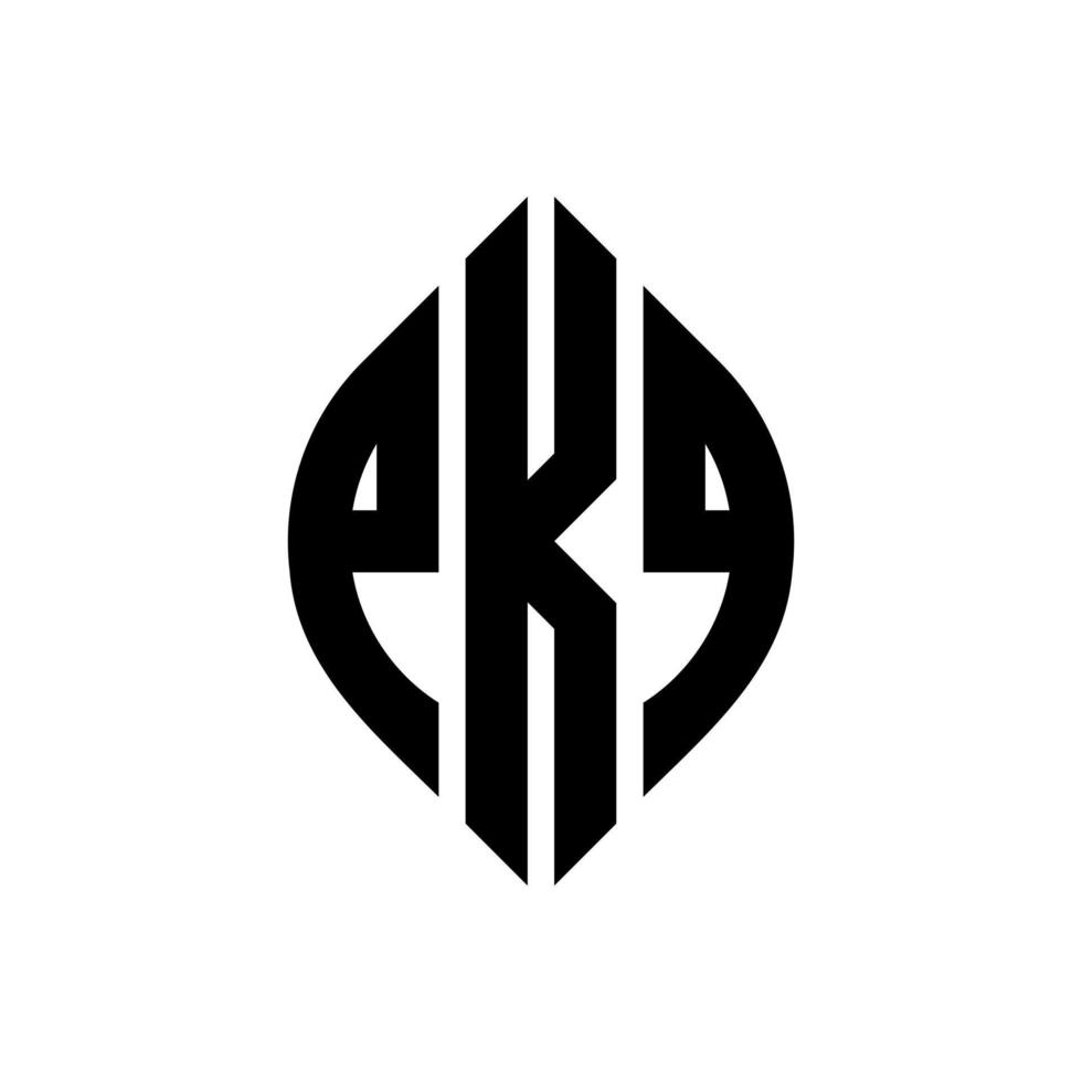 pkq cirkelbokstavslogotypdesign med cirkel och ellipsform. pkq ellipsbokstäver med typografisk stil. de tre initialerna bildar en cirkellogotyp. pkq cirkel emblem abstrakt monogram bokstav märke vektor. vektor