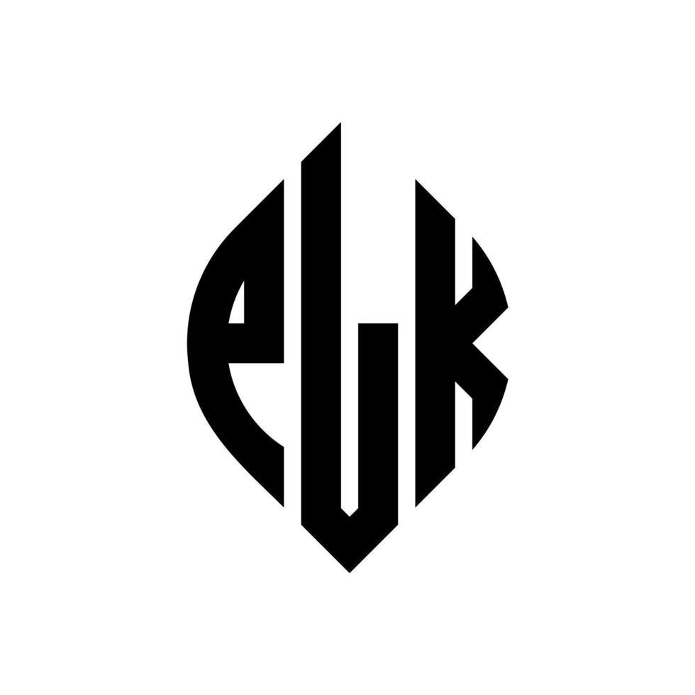 plk cirkel bokstavslogotyp design med cirkel och ellipsform. plk ellipsbokstäver med typografisk stil. de tre initialerna bildar en cirkellogotyp. plk cirkel emblem abstrakt monogram brev märke vektor. vektor