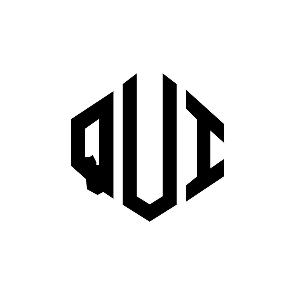 Qui-Brief-Logo-Design mit Polygonform. qui Polygon- und Würfelform-Logo-Design. Qui Sechseck-Vektor-Logo-Vorlage in weißen und schwarzen Farben. Qui-Monogramm, Geschäfts- und Immobilienlogo. vektor