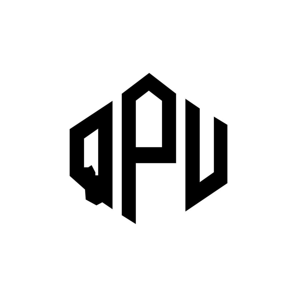 qpu bokstavslogotypdesign med polygonform. qpu polygon och kubform logotypdesign. qpu hexagon vektor logotyp mall vita och svarta färger. qpu-monogram, affärs- och fastighetslogotyp.