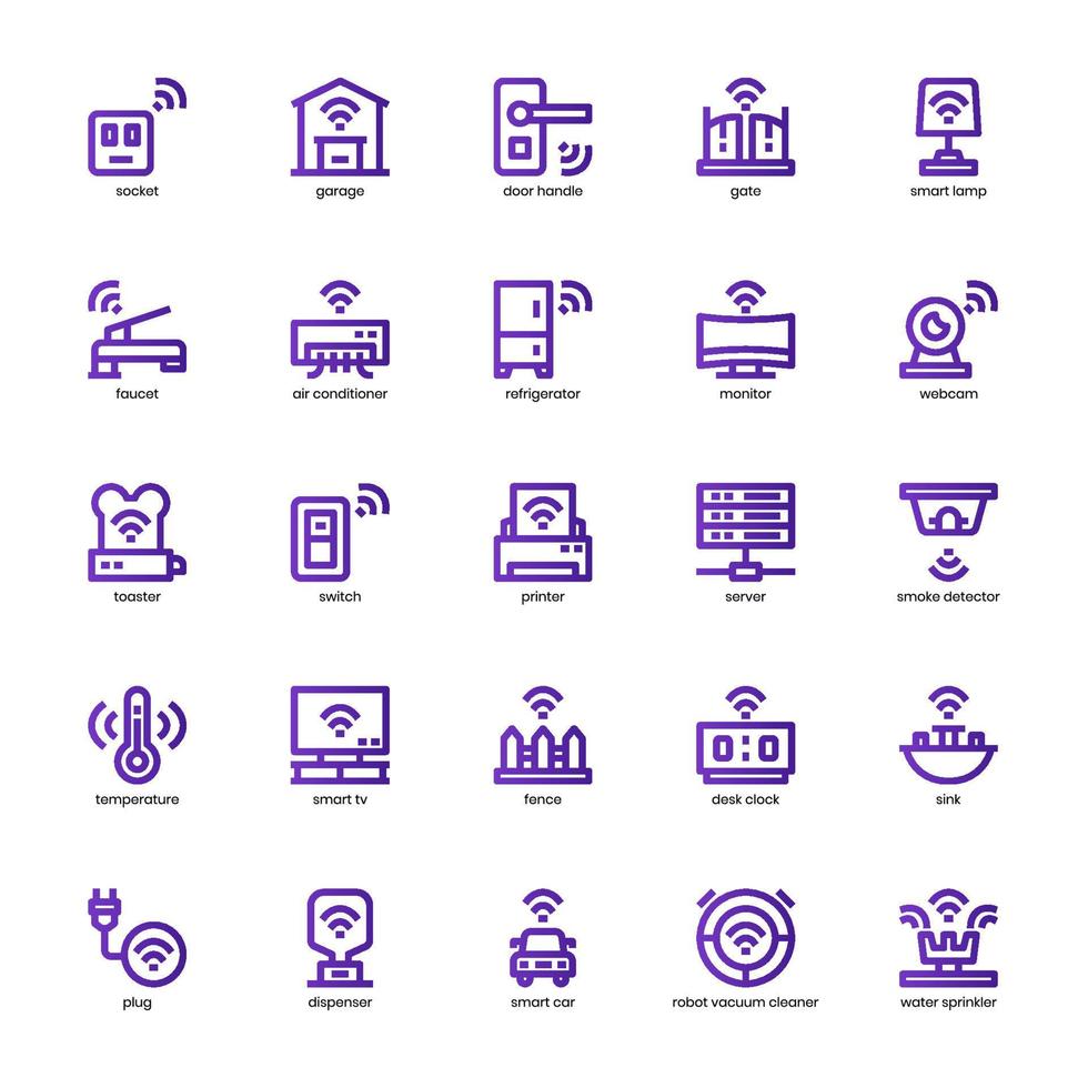 Smart-Home-Geräte-Icon-Pack für Ihre Website, Ihr Handy, Ihre Präsentation und Ihr Logo-Design. Smart-Home-Gerät-Icon-Gliederungsdesign. Vektorgrafik-Illustration und editierbarer Strich. vektor