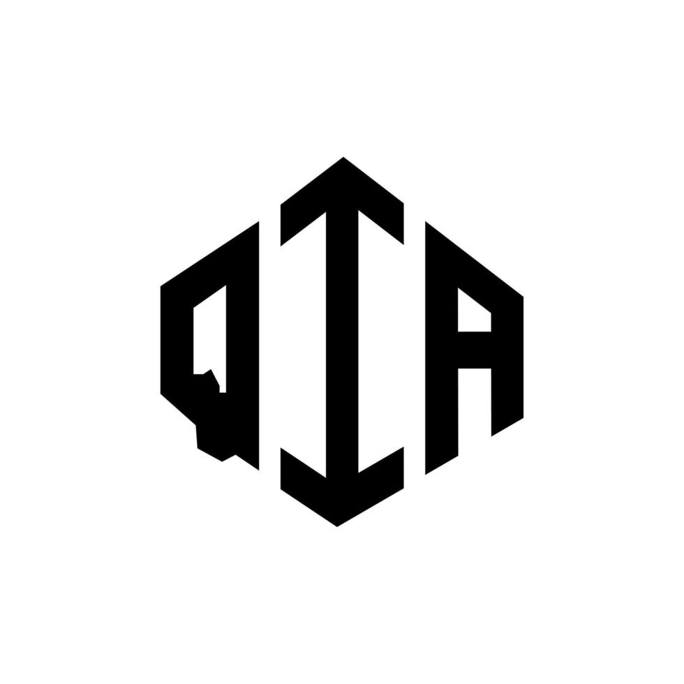 Qia-Brief-Logo-Design mit Polygonform. Qia Polygon- und Würfelform-Logo-Design. qia Sechseck-Vektor-Logo-Vorlage in weißen und schwarzen Farben. qia-monogramm, geschäfts- und immobilienlogo. vektor