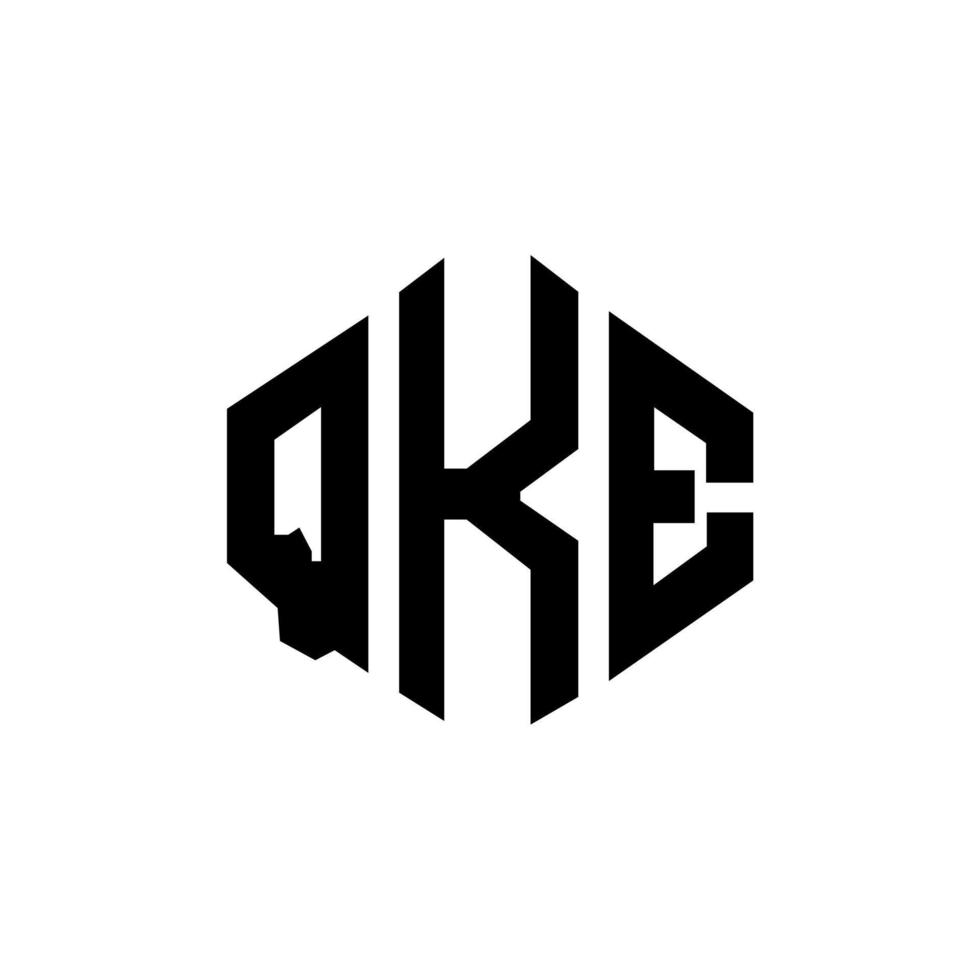 qke-Buchstaben-Logo-Design mit Polygonform. qke Polygon- und Würfelform-Logo-Design. qke Sechseck-Vektor-Logo-Vorlage in weißen und schwarzen Farben. qke-monogramm, geschäfts- und immobilienlogo. vektor