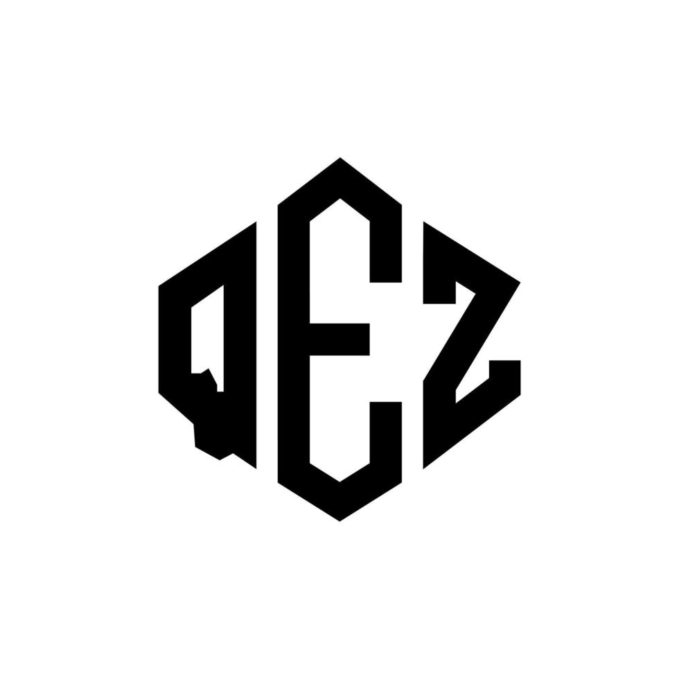 Qez-Brief-Logo-Design mit Polygonform. qez Logo-Design in Polygon- und Würfelform. qez Sechseck-Vektor-Logo-Vorlage in weißen und schwarzen Farben. qez monogramm, geschäfts- und immobilienlogo. vektor