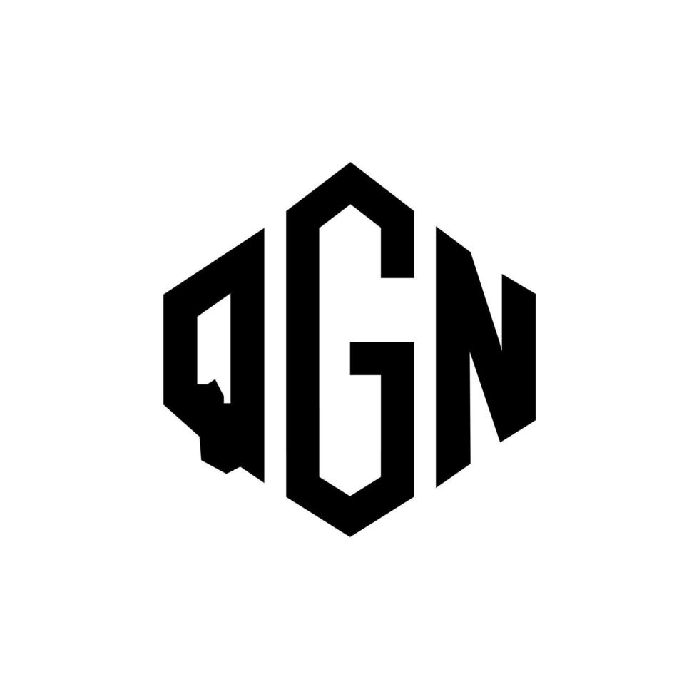 qgn brev logotyp design med polygon form. qgn polygon och kubform logotypdesign. qgn hexagon vektor logotyp mall vita och svarta färger. qgn monogram, affärs- och fastighetslogotyp.