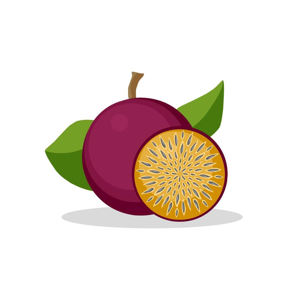 passionsfrucht-illustrationsbild. Maracuja-Symbol, Obst vektor