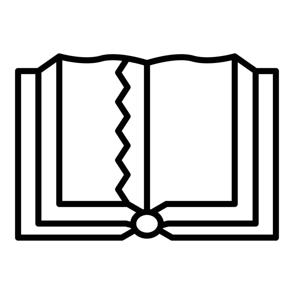 Symbolstil für zerrissenes Buch vektor