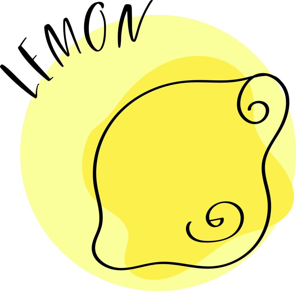 mogen och färgglad citron i trendig doodle-stil vektor
