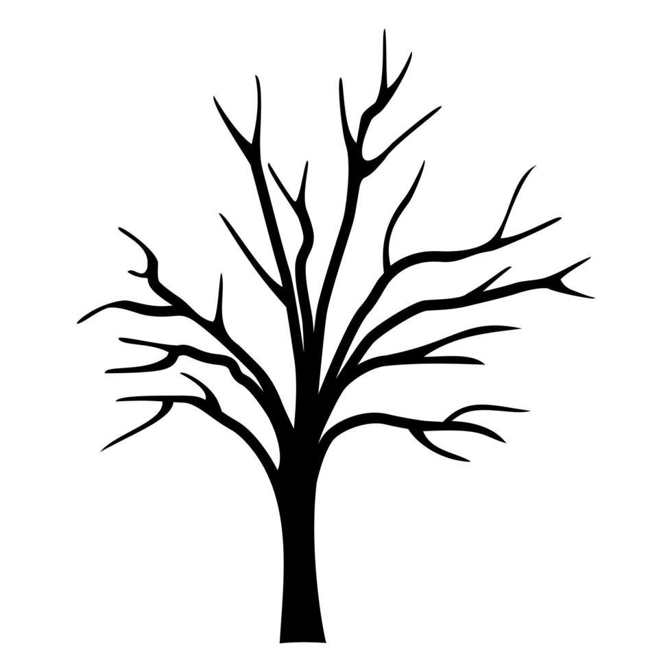 torr träd siluett vektor