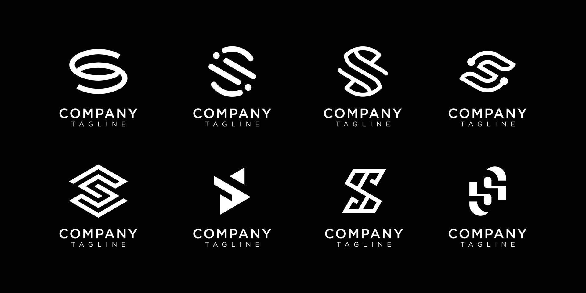 uppsättning kreativa monogram bokstavens logotyp formgivningsmall. logotypen kan användas för att bygga företag. premium vektor