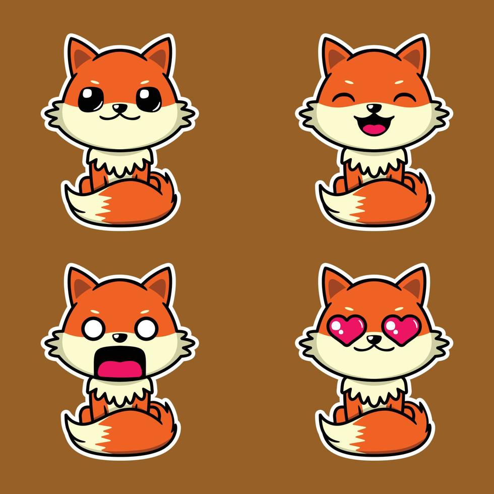 vektorillustration des netten fuchs emoji vektor