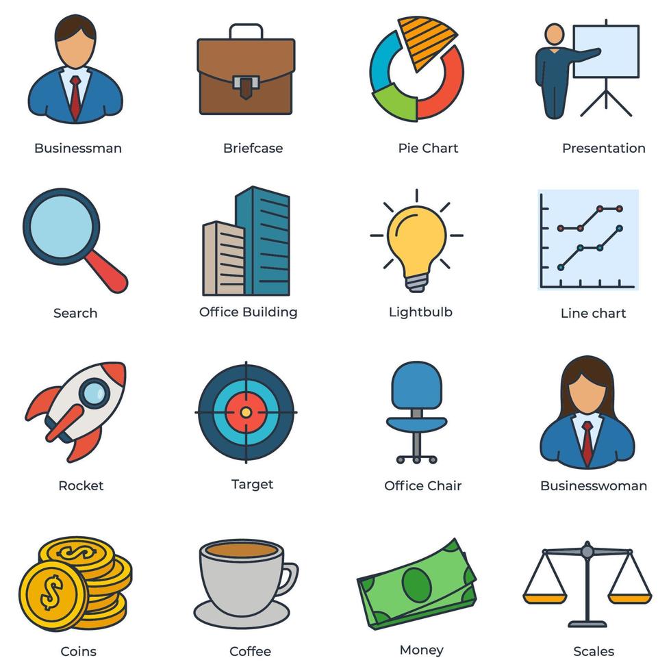 uppsättning av business finance ikon logotyp vektorillustration. finans och redovisning pack symbol mall för grafisk och webbdesign samling vektor