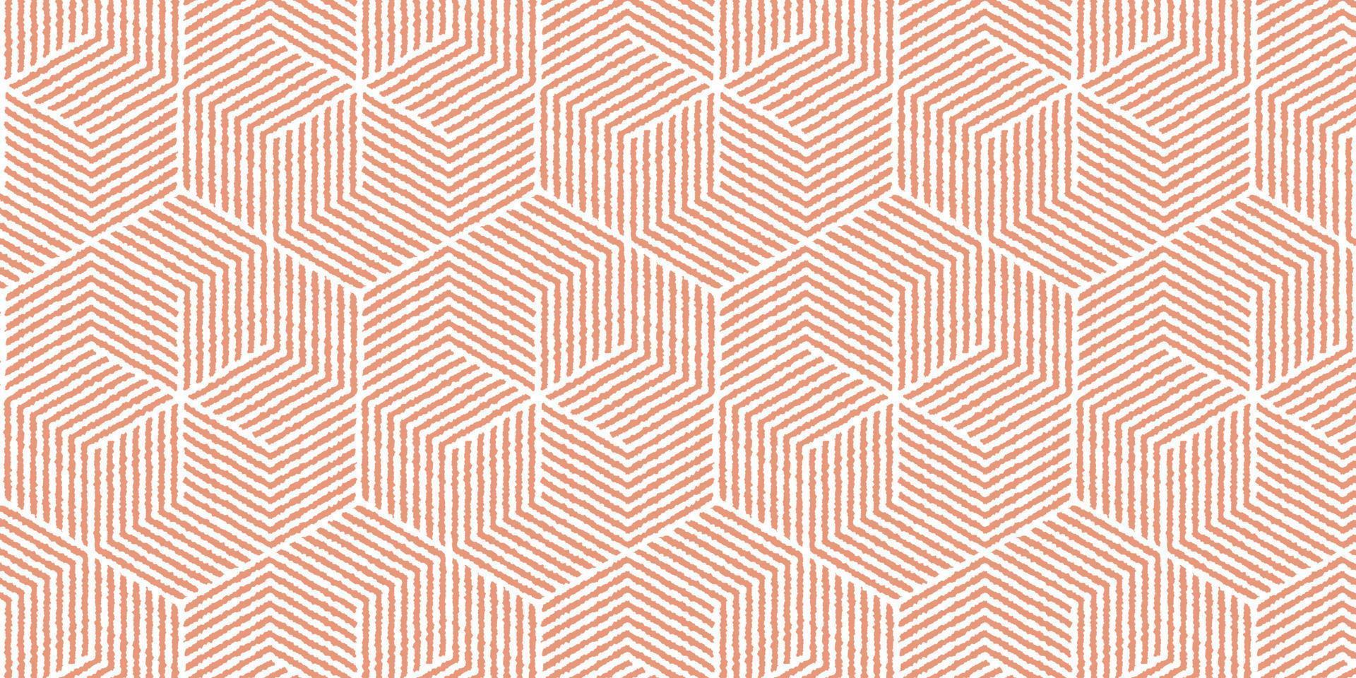 geometrisches Muster mit wellenförmigen Streifen zeichnet orangefarbenen Hintergrund vektor