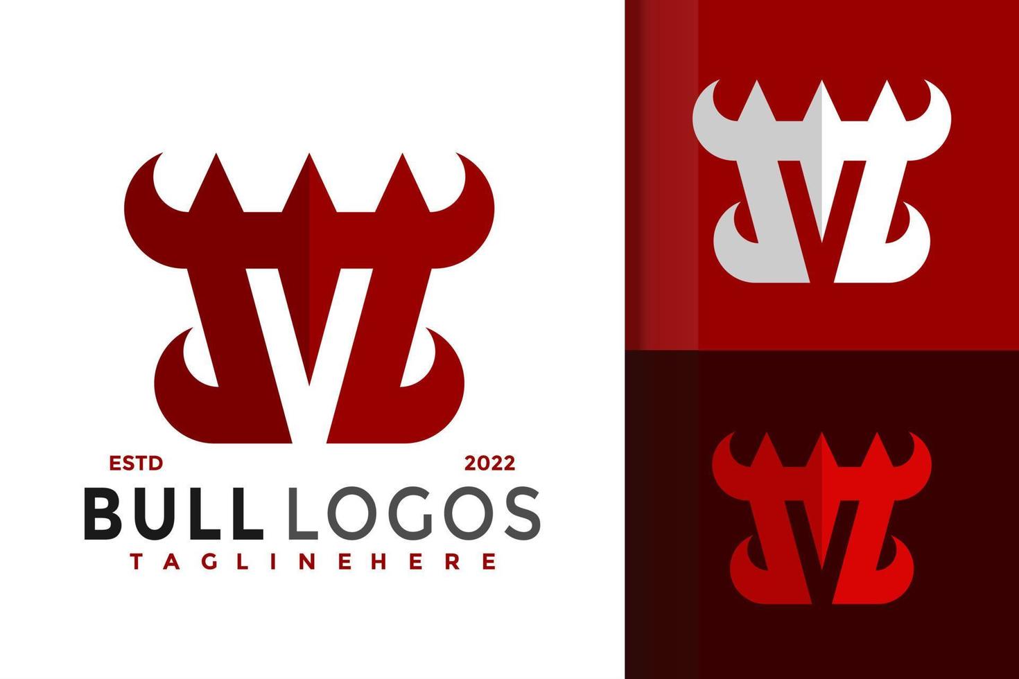 bokstaven m bull horn logotyp design, varumärkesidentitet logotyper vektor, modern logotyp, logo design vektor illustration mall