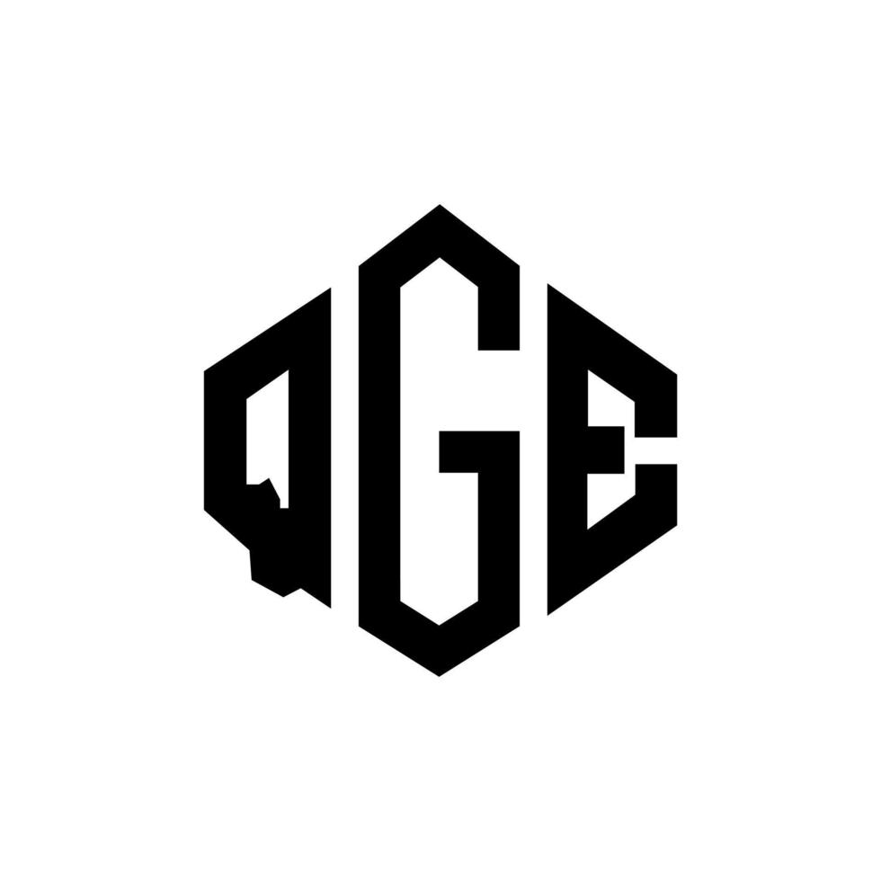 qge-Buchstaben-Logo-Design mit Polygonform. QGE Polygon- und Würfelform-Logo-Design. qge Sechseck-Vektor-Logo-Vorlage in weißen und schwarzen Farben. QGE-Monogramm, Geschäfts- und Immobilienlogo. vektor