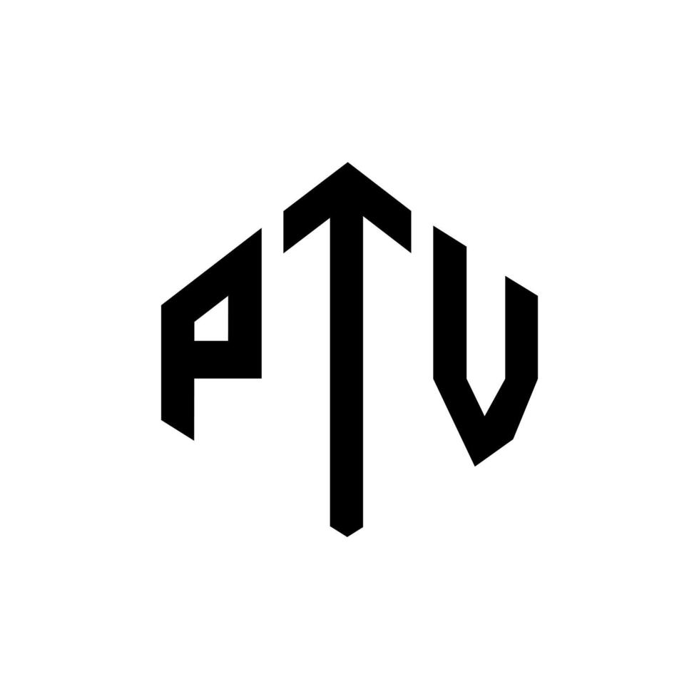 ptv-Buchstaben-Logo-Design mit Polygonform. ptv-polygon- und würfelform-logo-design. ptv Hexagon-Vektor-Logo-Vorlage in weißen und schwarzen Farben. ptv-monogramm, geschäfts- und immobilienlogo. vektor